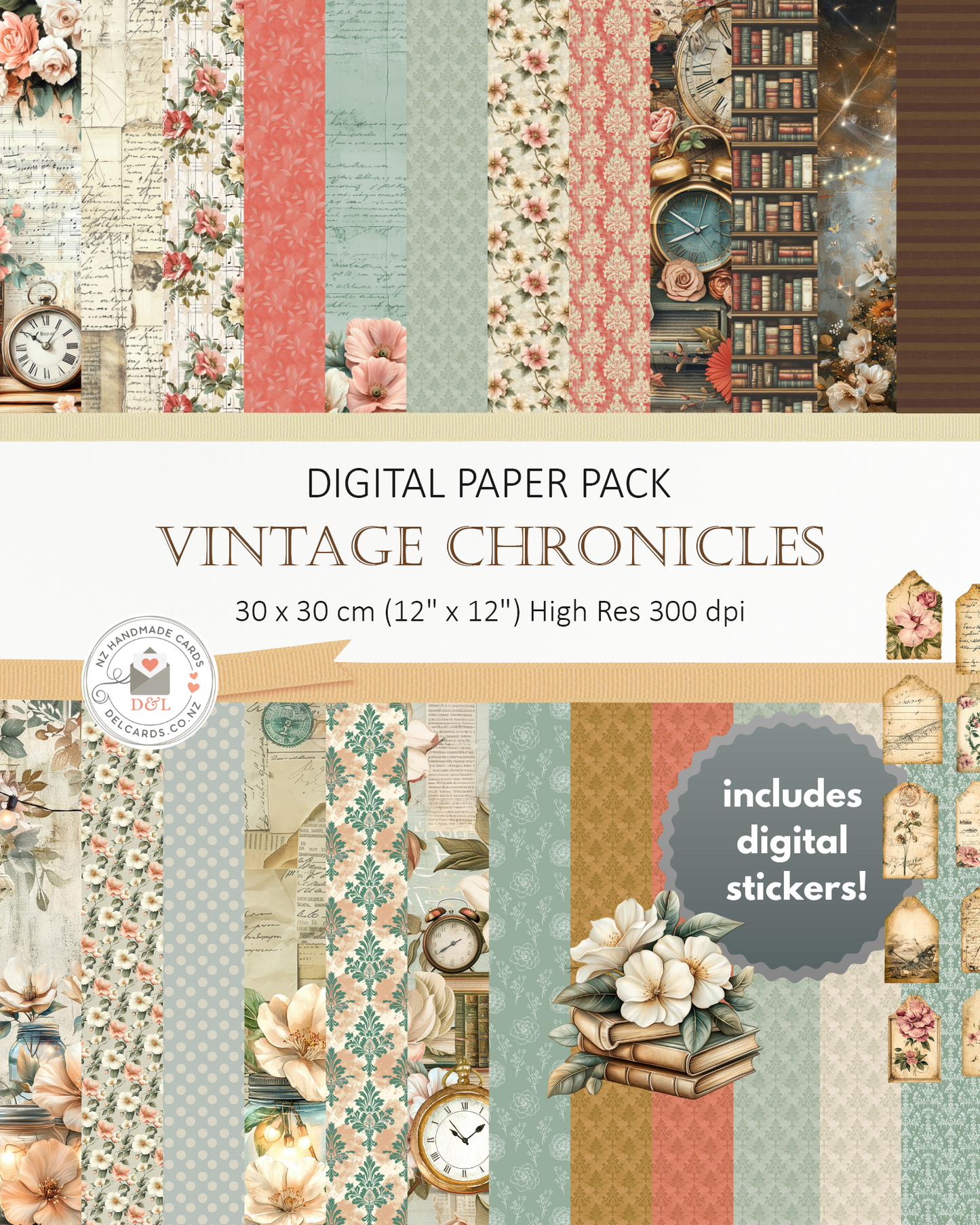 Vintage Chronicles - Digital Papers