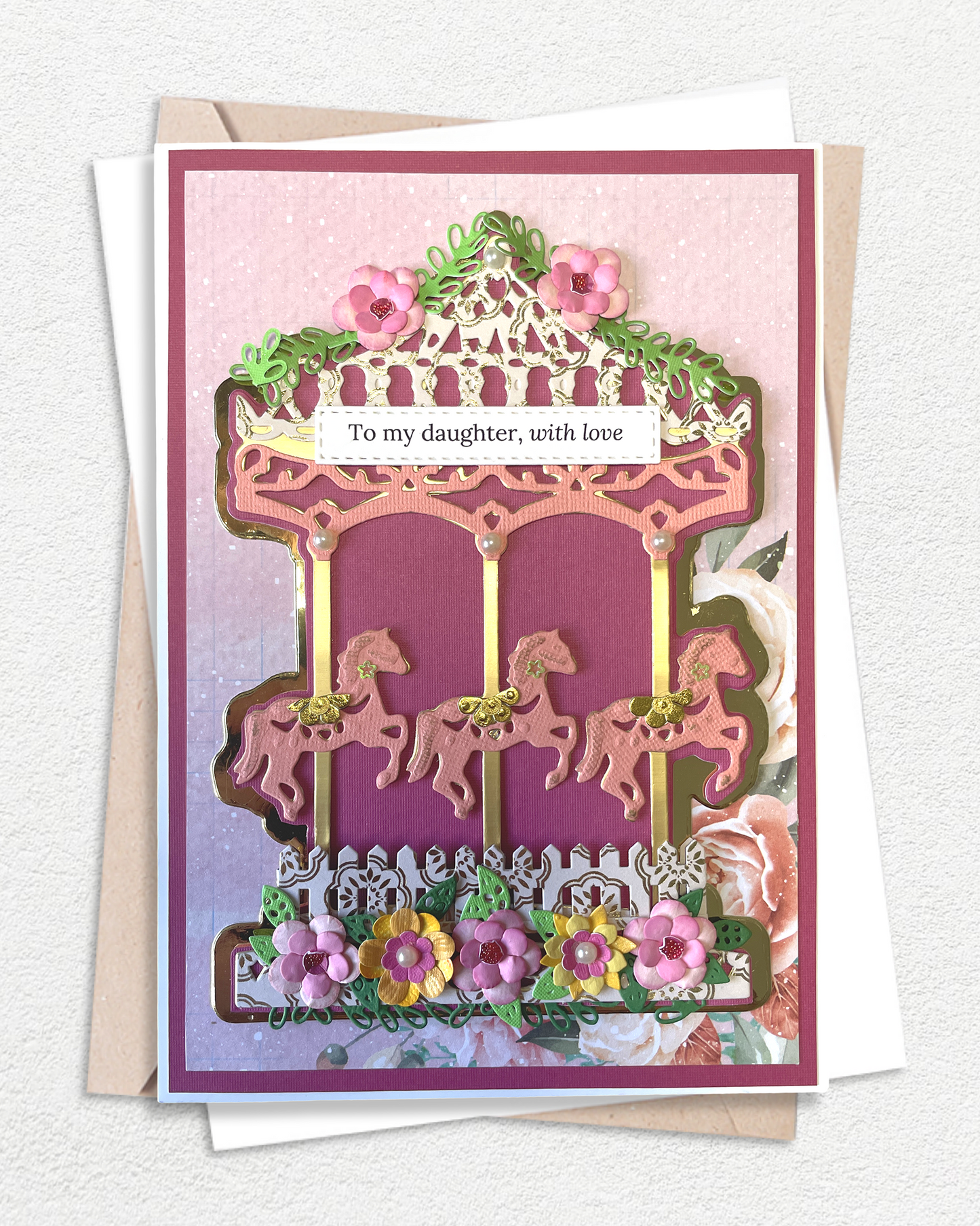 Luxury Handmade Card - To my daughter, with love