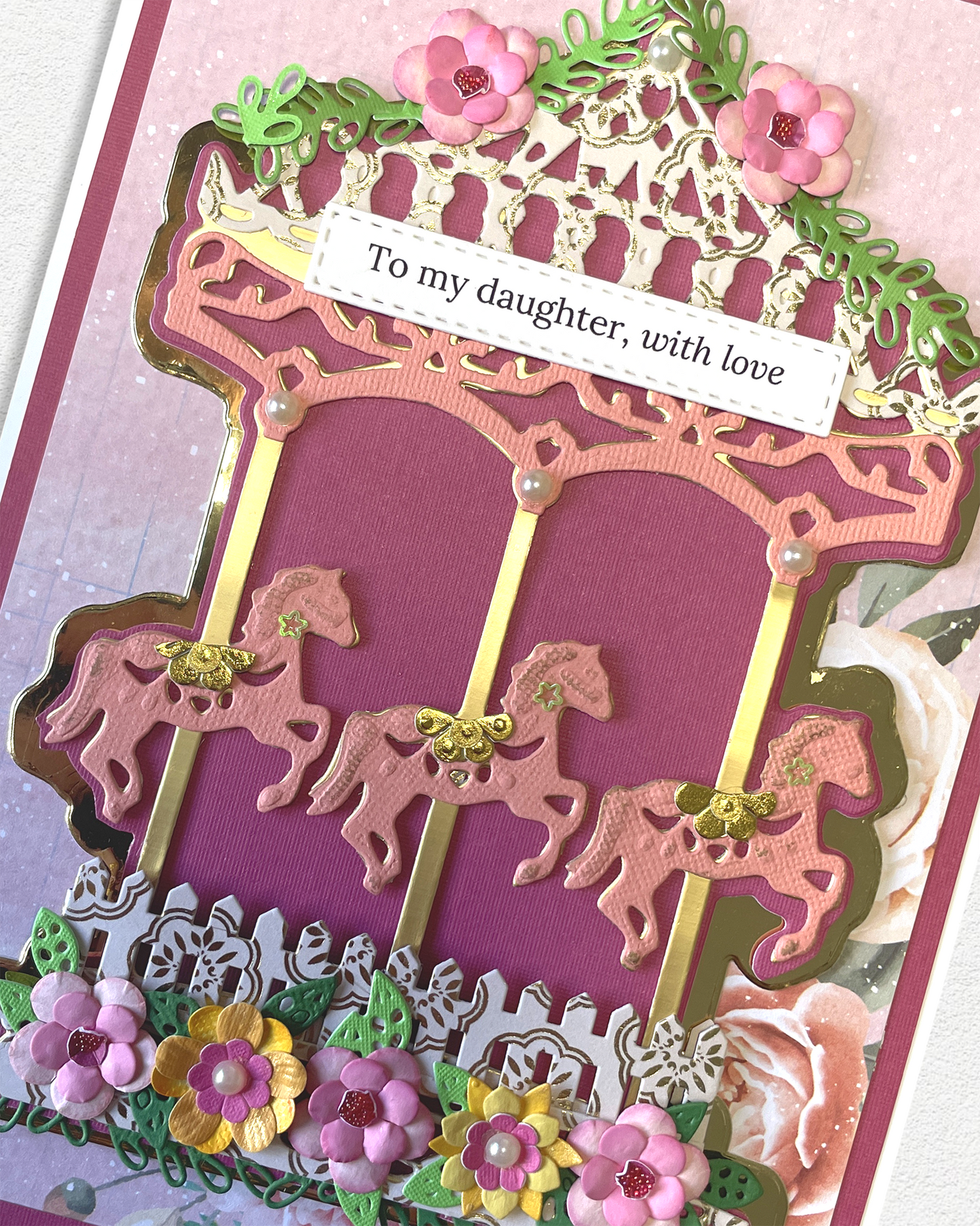 Luxury Handmade Card - To my daughter, with love
