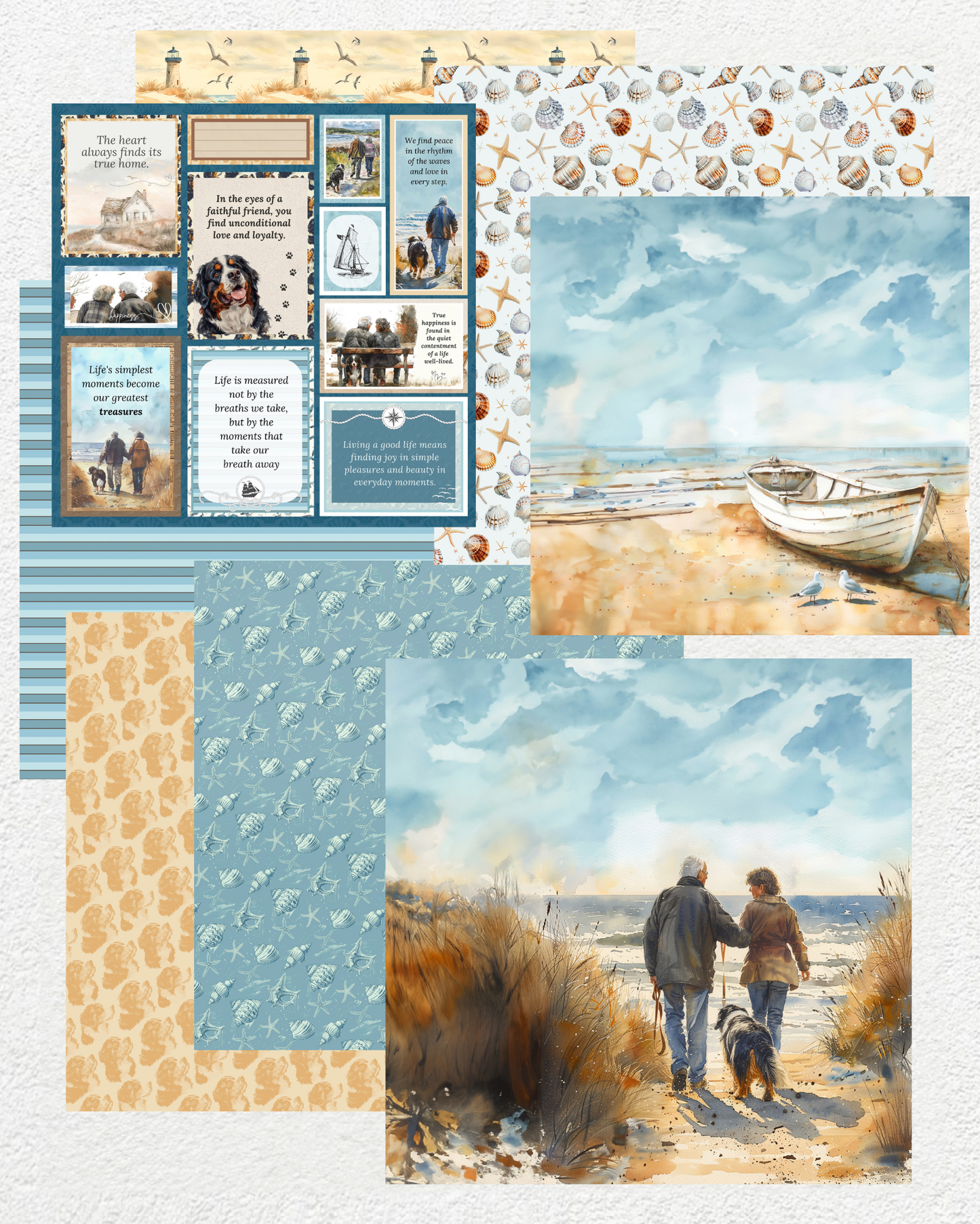 Seaside Strolls - Digital Paper Pack