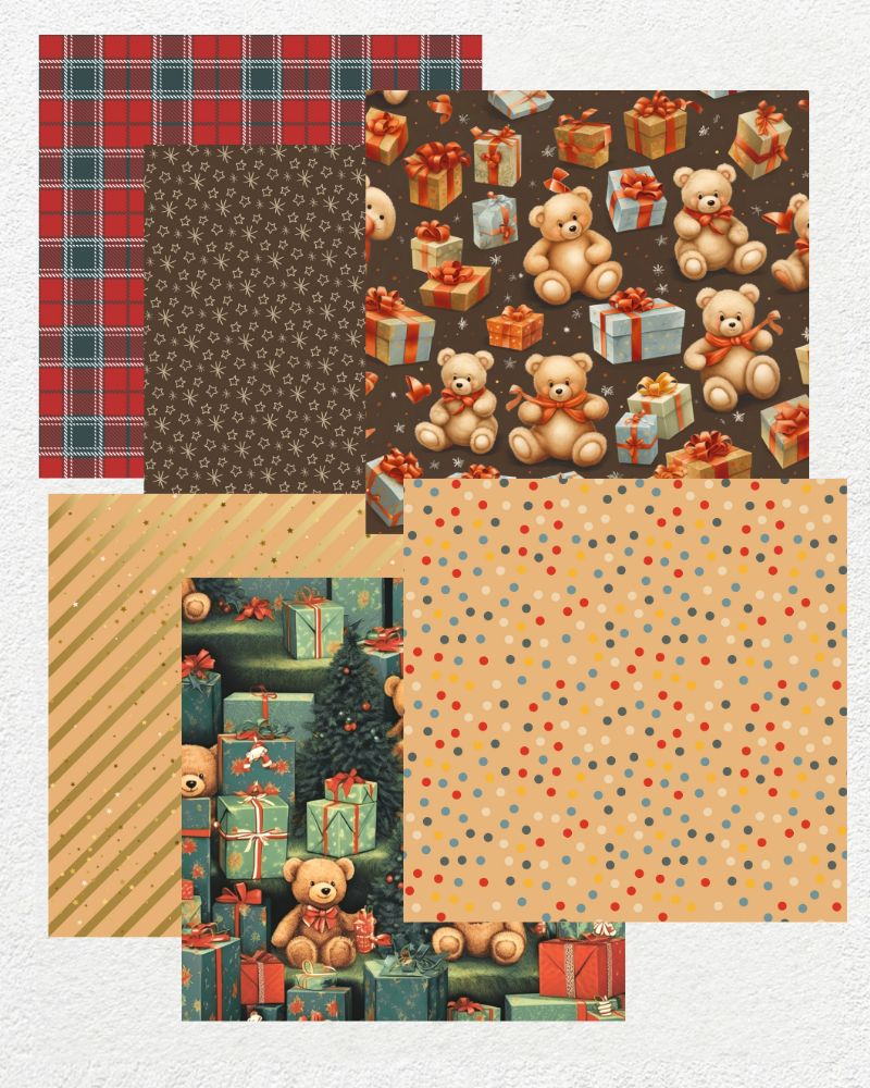 Digital Papers - Christmas Teddy Tales