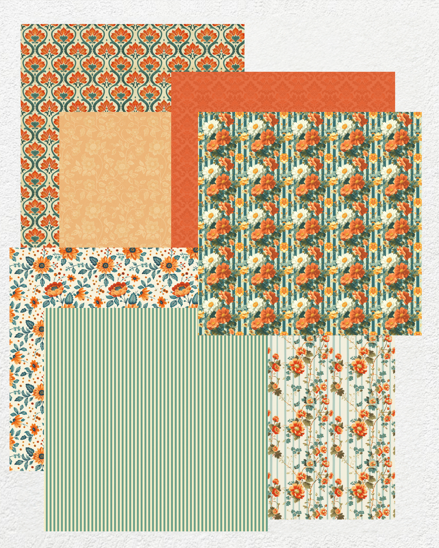 Floral Sunset - Digital Papers