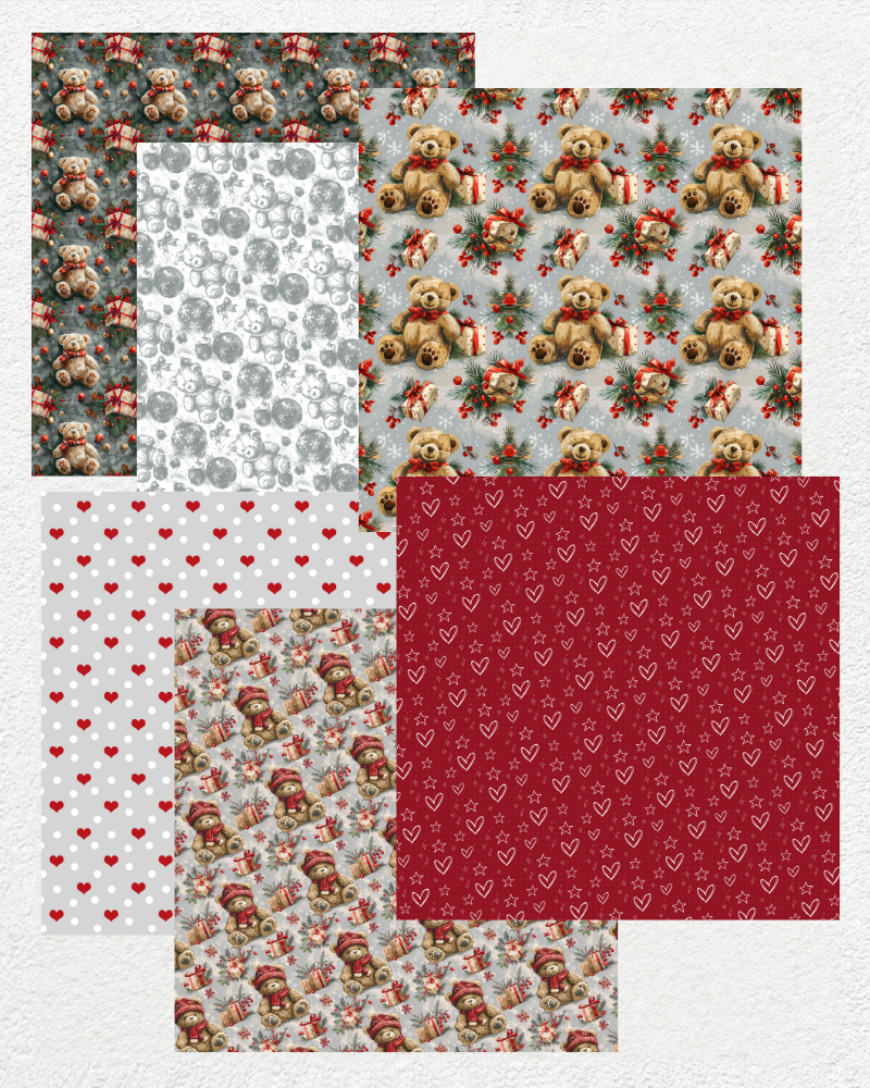 Digital Papers - Christmas Teddy Tales