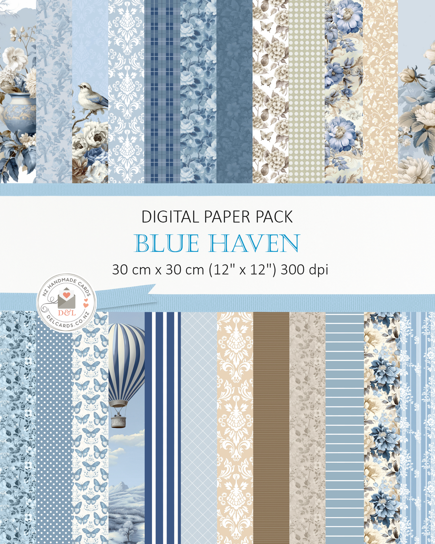 Blue Haven - Digital Paper Pack