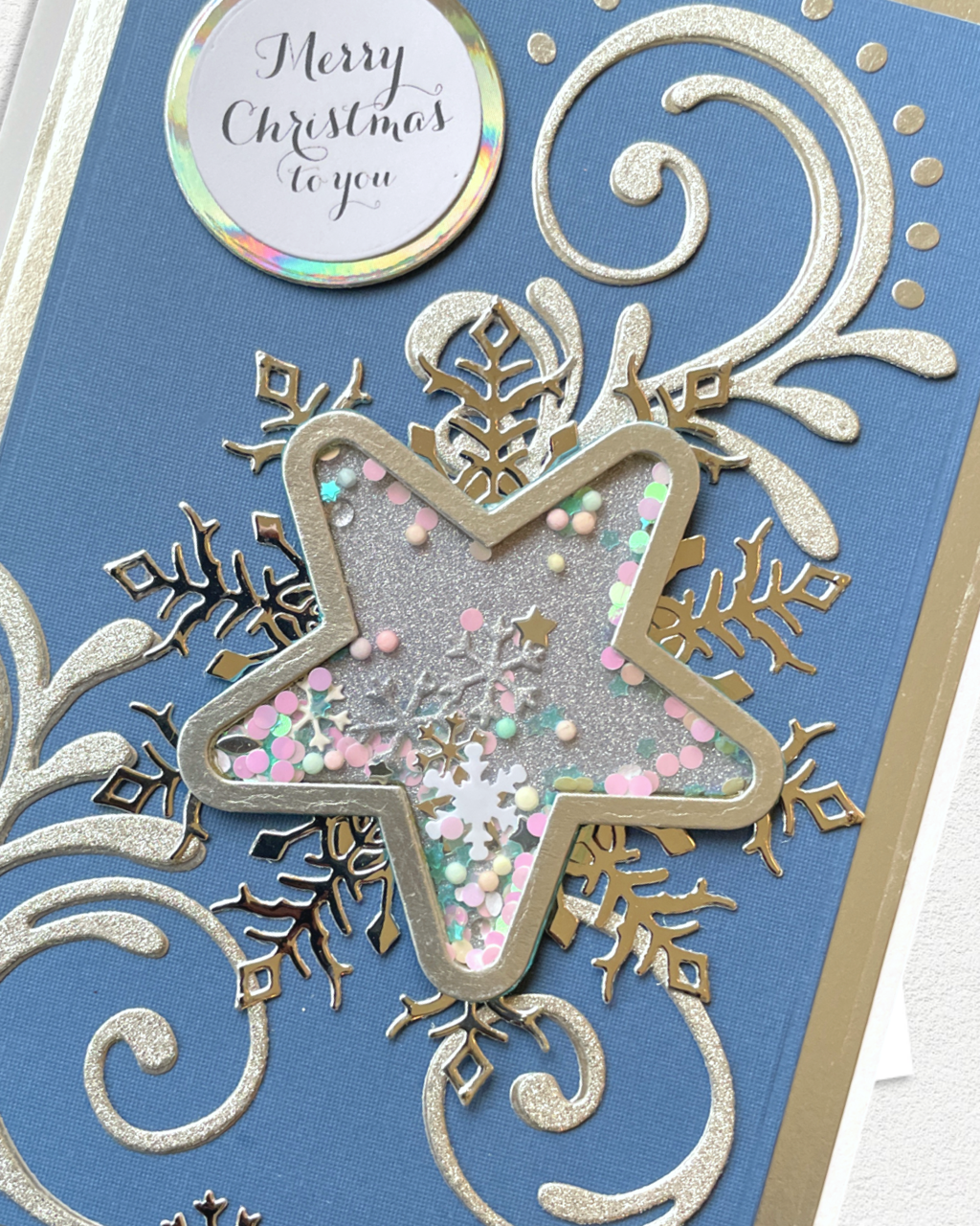 Christmas Card | Blue Shaker Star Christmas Card