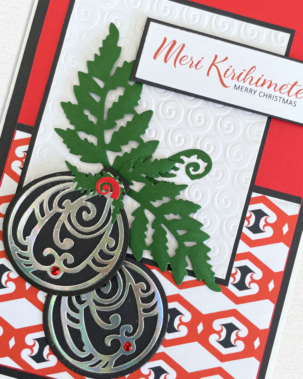 Luxury Māori Christmas Card NZ - Meri Kirihimete
