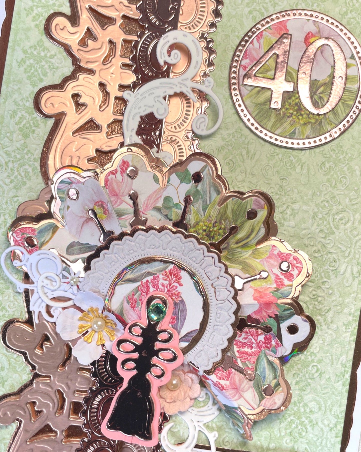 40th Birthday Greeting Card – Luxury Handmade Card made in NZ