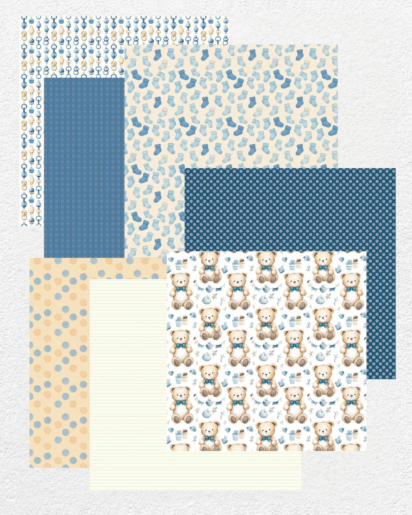 Snuggle Cub Sky - Nursery-Themed Digital Scrapbooking Paper Pack