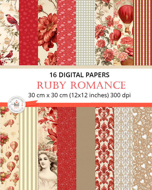 Digital Papers - Ruby Romance