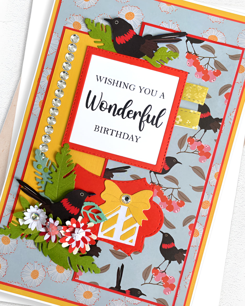 Handmade Birthday Card NZ | Wishing you a Wonderful Birthday