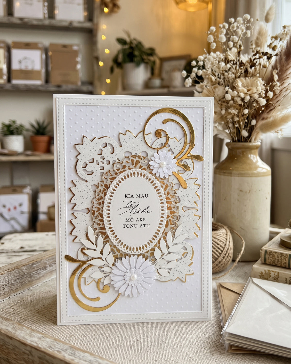 Luxury Handmade Māori Wedding Card | May your Love Last Forever