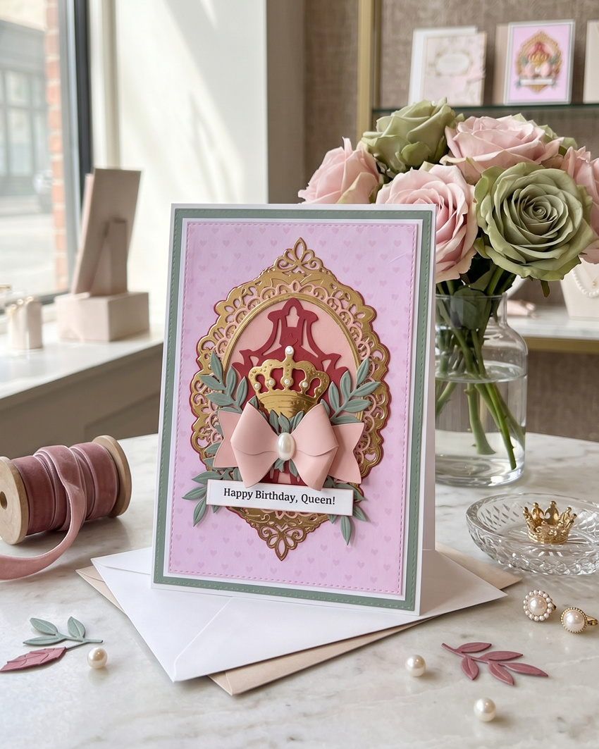 Luxury birthday card for a queen, made in New Zealand — Happy Birthday Queen