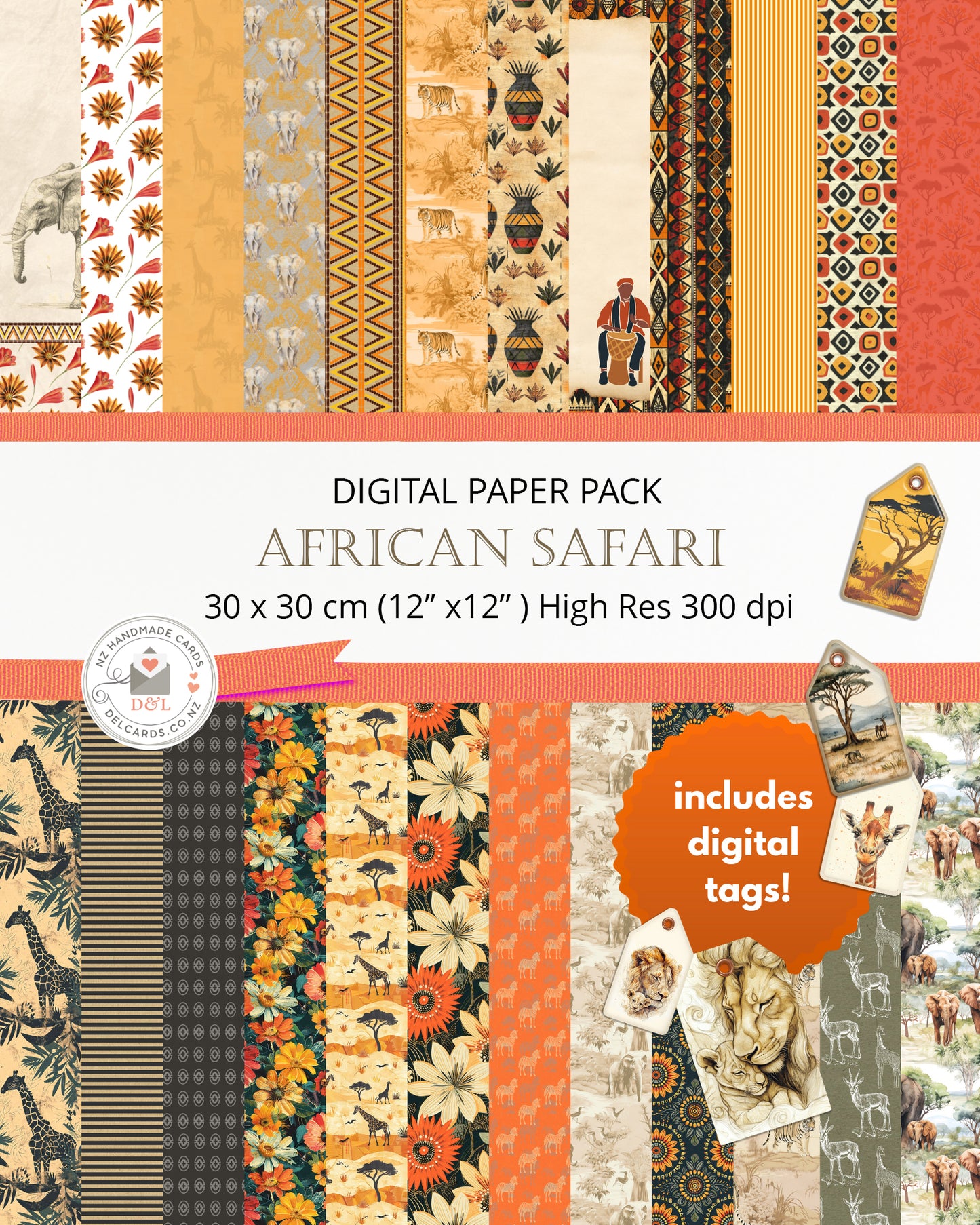 African Safari - Digital Paper Pack