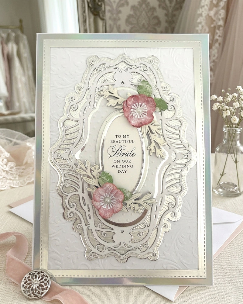 Luxury Handmade Card - To my Beautiful Bride on our Wedding Day