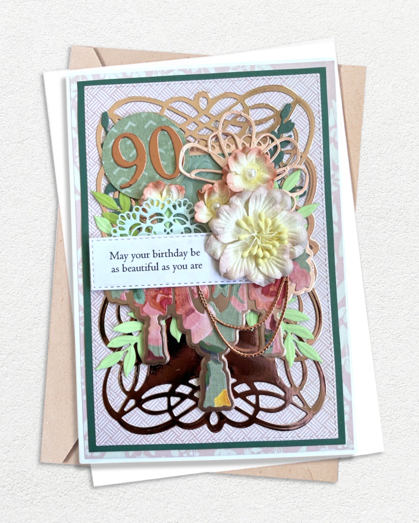 90th handmade birthday card NZ