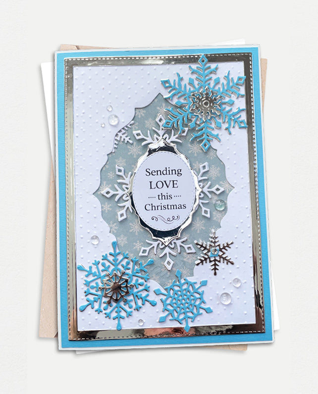 Stunning Crystal Beads - Snowy Christmas Card