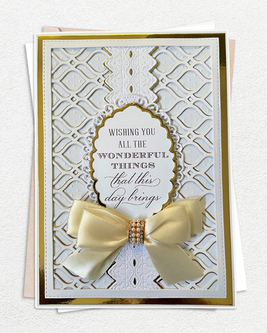 Luxury Wedding Card – Handmade in New Zealand | Wishing you Wonderful Things
