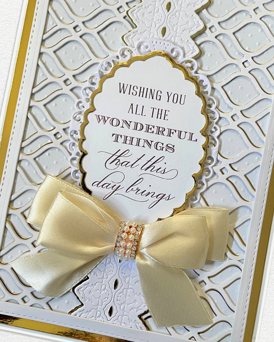 Luxury Wedding Card – Handmade in New Zealand | Wishing you Wonderful Things