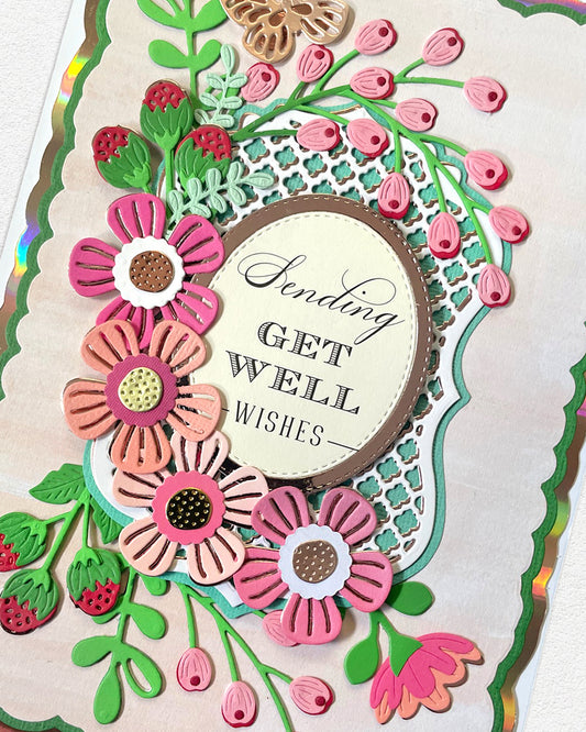 Sending Get Well Wishes Card – Handmade with Floral Details