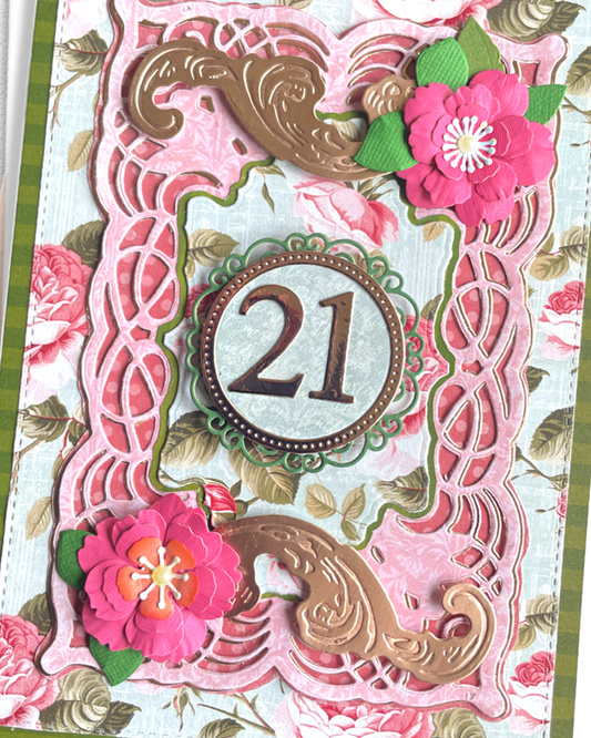 21st Birthday Greeting Card – Unique Handmade Card made in NZ