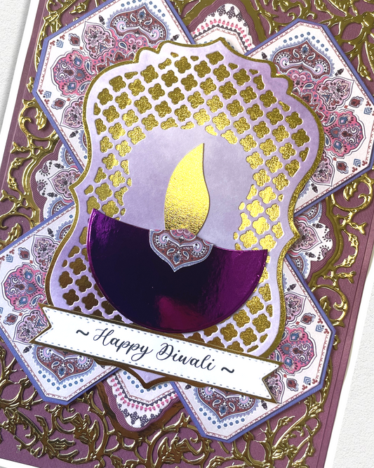 Handmade Diwali Cards NZ – Luxury Gold Foil Festival of Lights Greeting Card