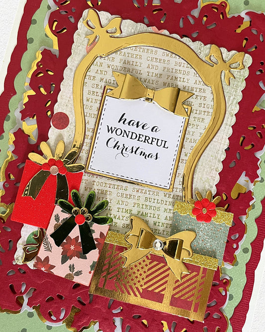 Luxury Handmade Christmas Card | Wishing you a Wonderful Christmas