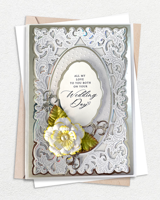 Luxury Handmade Card - All my love to you both on your Wedding Day