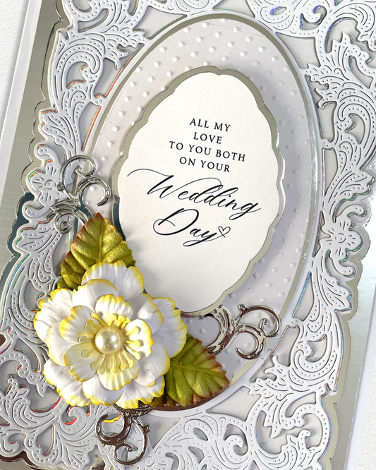 Luxury Handmade Card - All my love to you both on your Wedding Day
