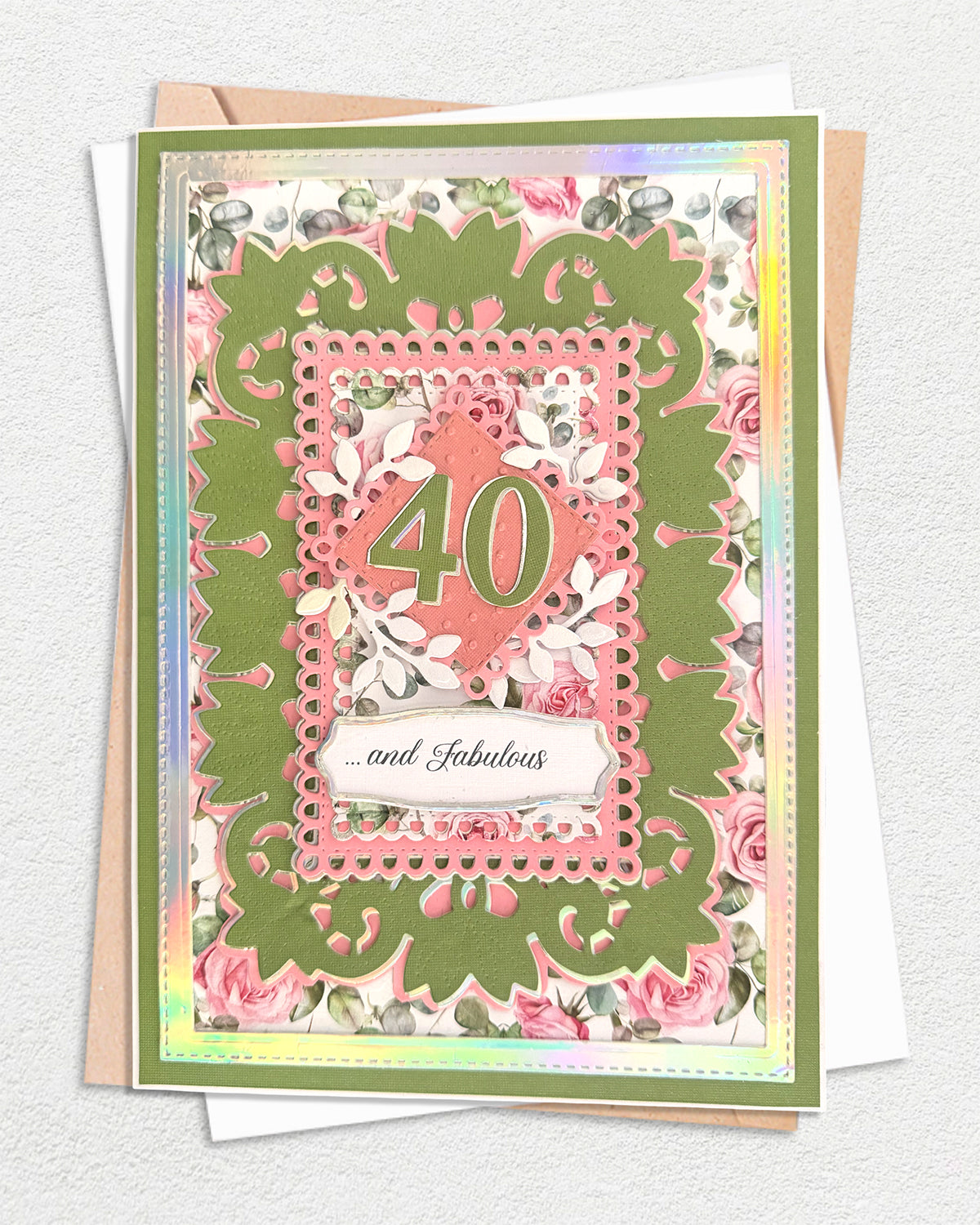 40th Birthday Greeting Card – Luxury Handmade Card made in NZ