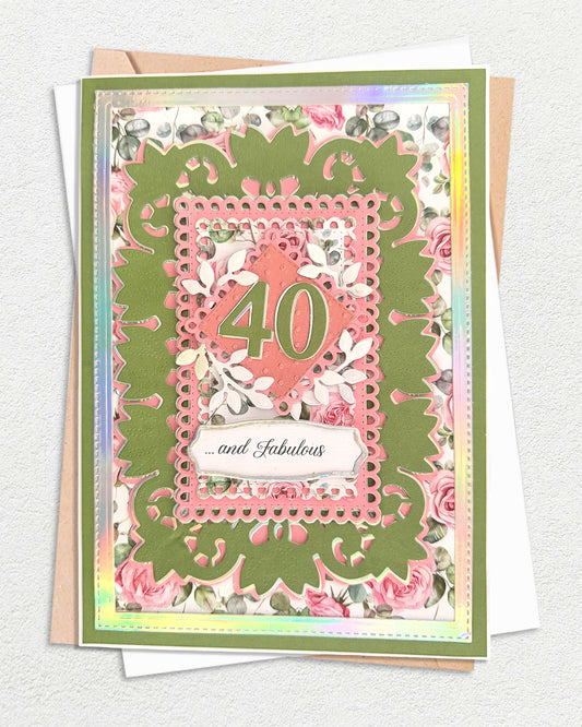 40th Birthday Greeting Card – Luxury Handmade Card made in NZ