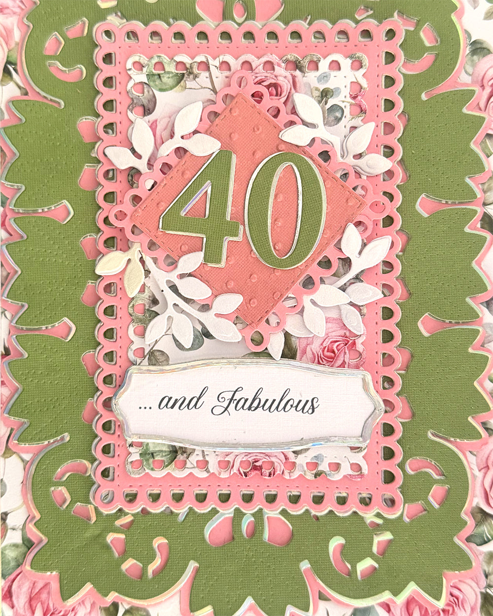 40th Birthday Greeting Card – Luxury Handmade Card made in NZ