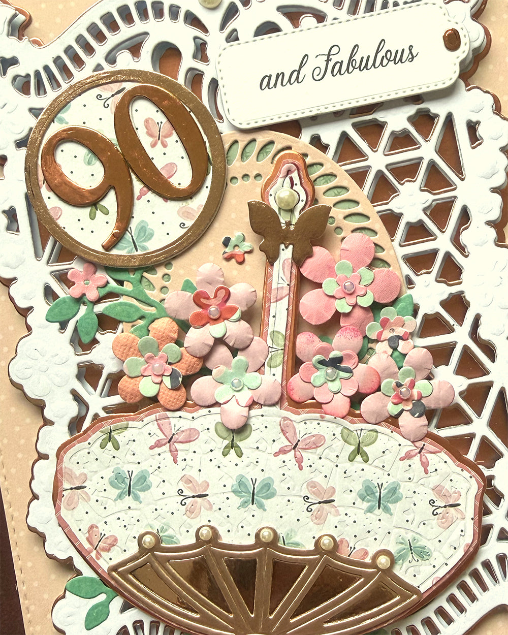 90th Birthday Greeting Card – Luxury Handmade Card made in NZ