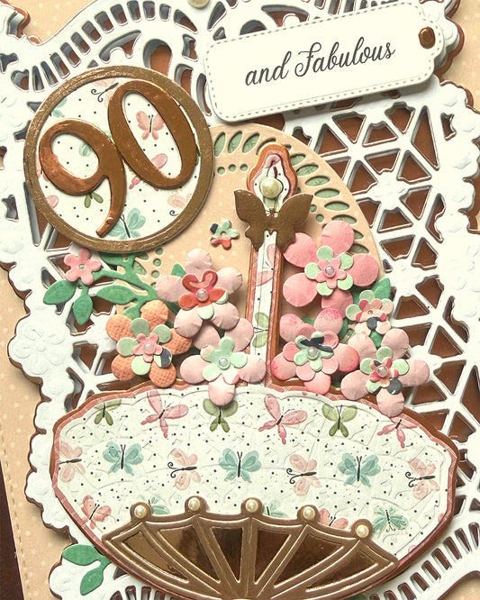 90th Birthday Greeting Card – Luxury Handmade Card made in NZ