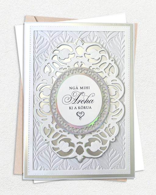 Luxury Handmade Māori Wedding Card – With love to you Two