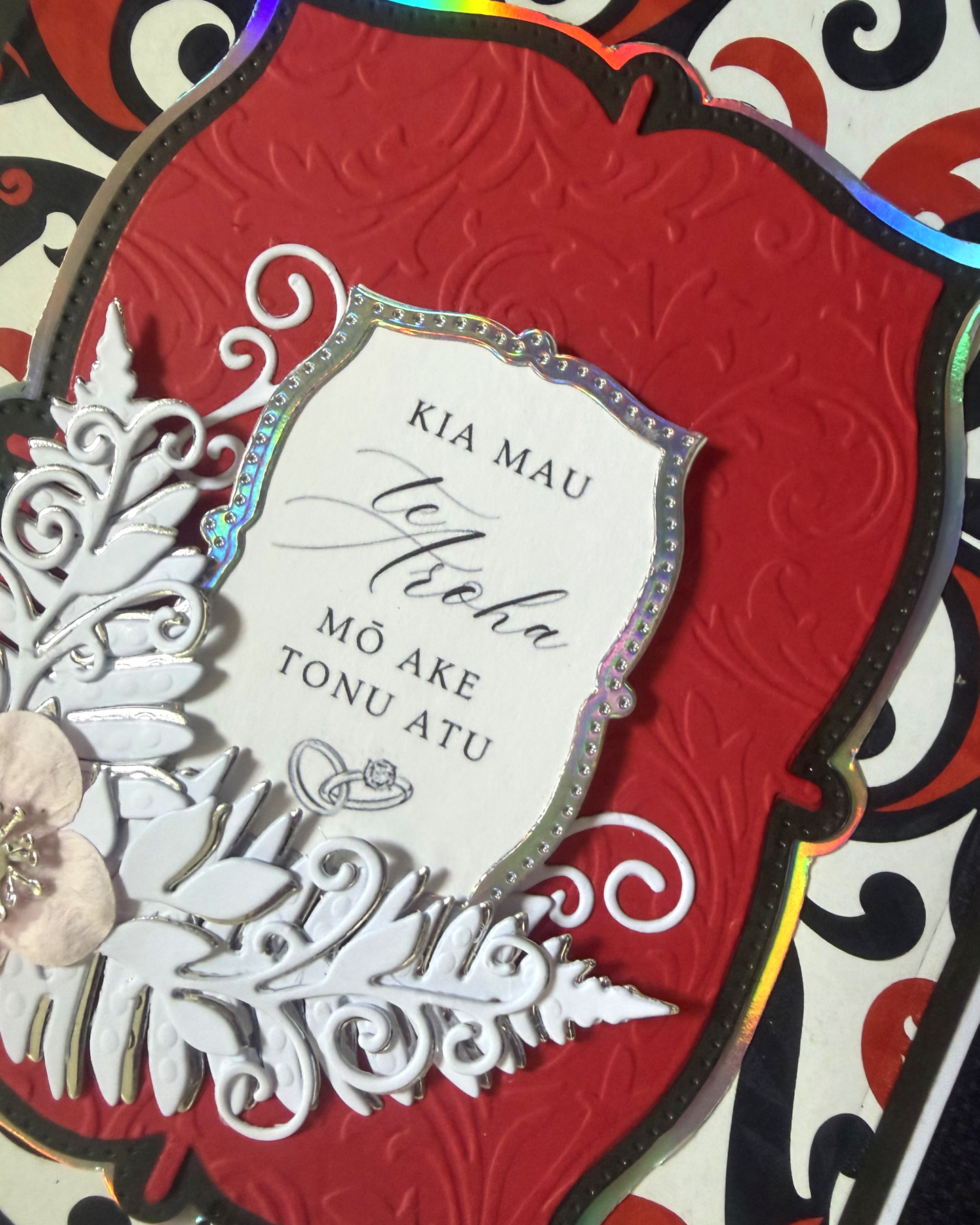 Luxury Handmade Māori Wedding Card – May your Love Last Forever