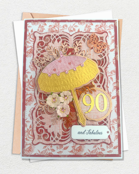 90th Birthday Greeting Card – Luxury Handmade Card made in NZ