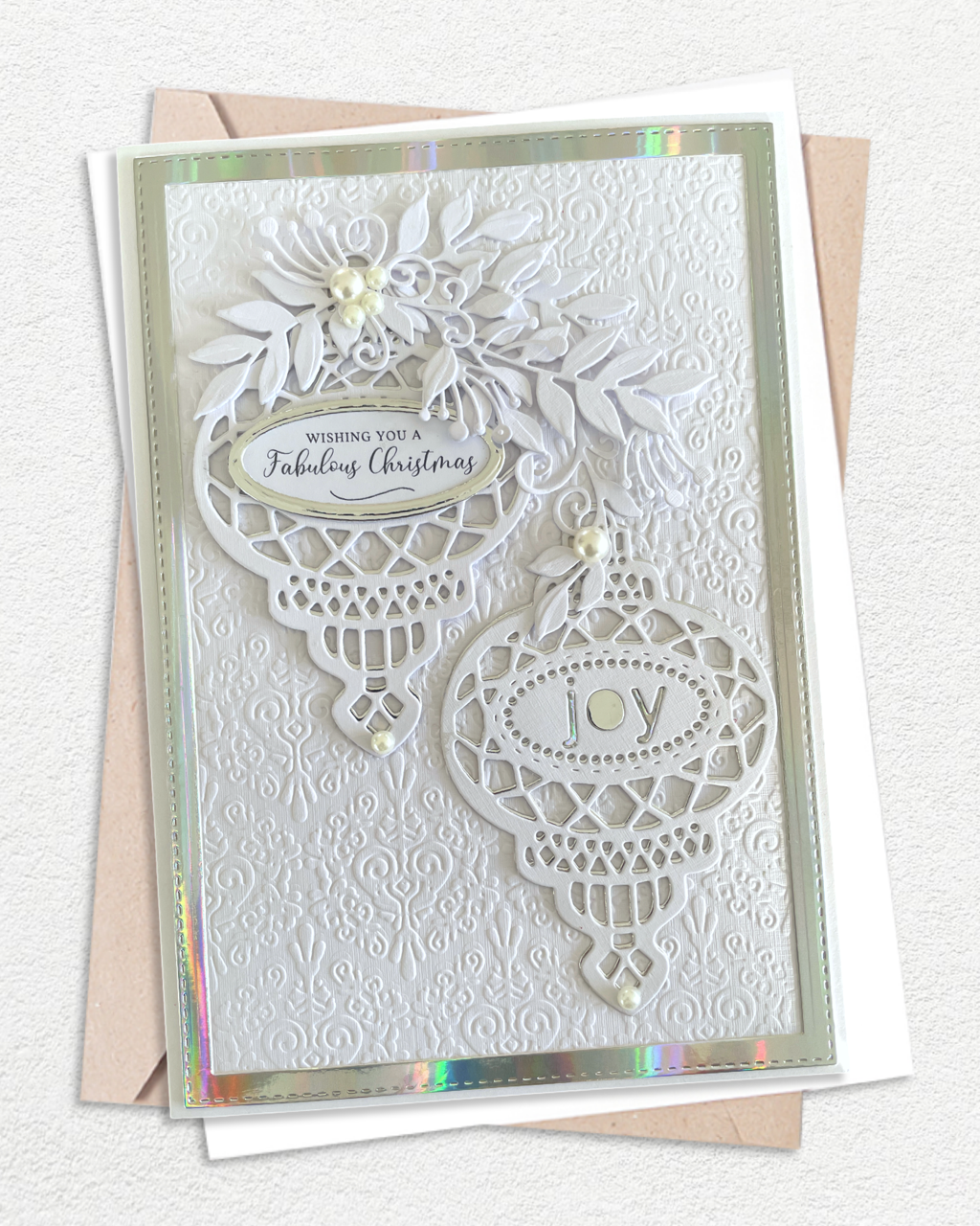 Christmas Card | White Holographic Luxury