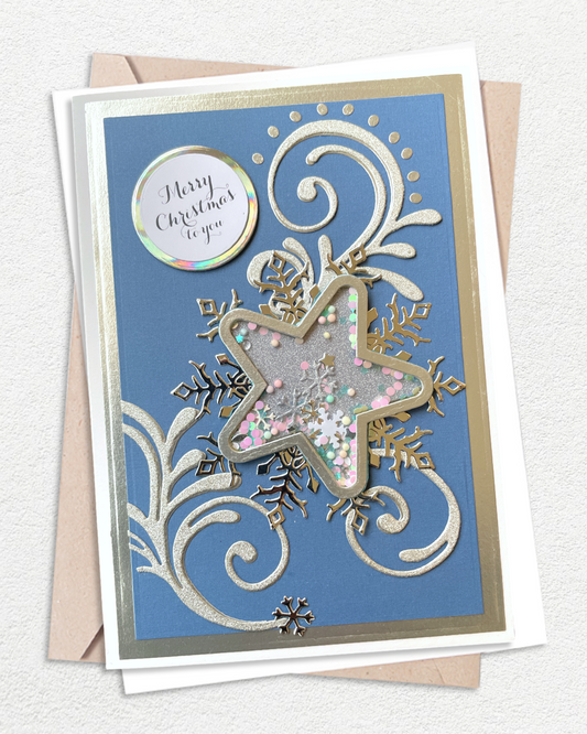 Christmas Card | Blue Shaker Star Christmas Card