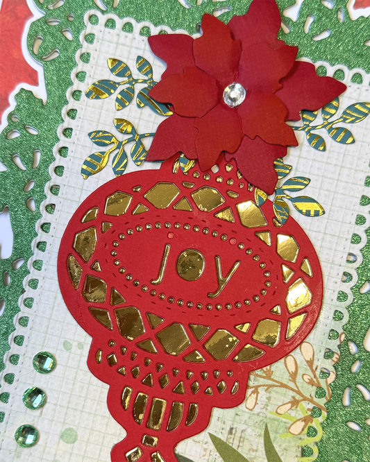 Close up of Christimas card by Del Cards NZ