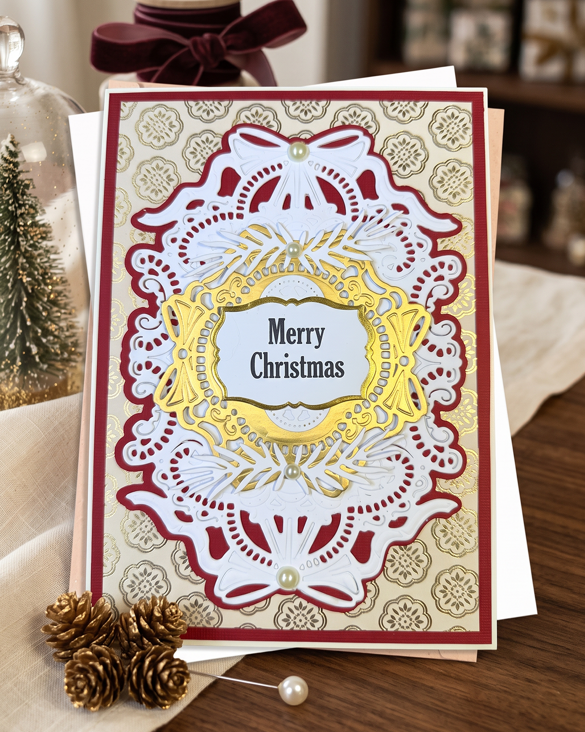 Stunning christmas card made in NZ by Del Cards NZ