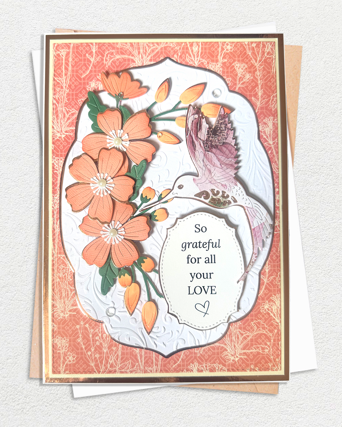 Thank you card made in New Zealand by Del Cards NZ