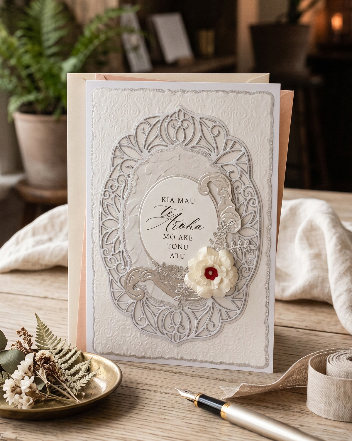 Maori wedding card made by Del Cards NZ