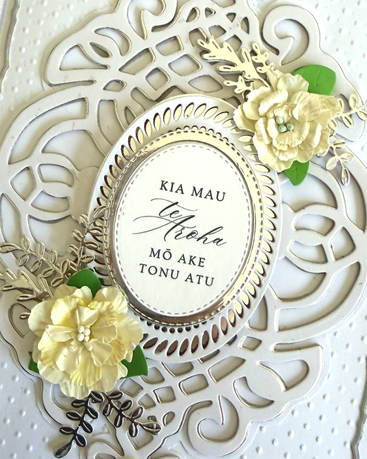 Detailed wedding maori card by Del Cards NZ