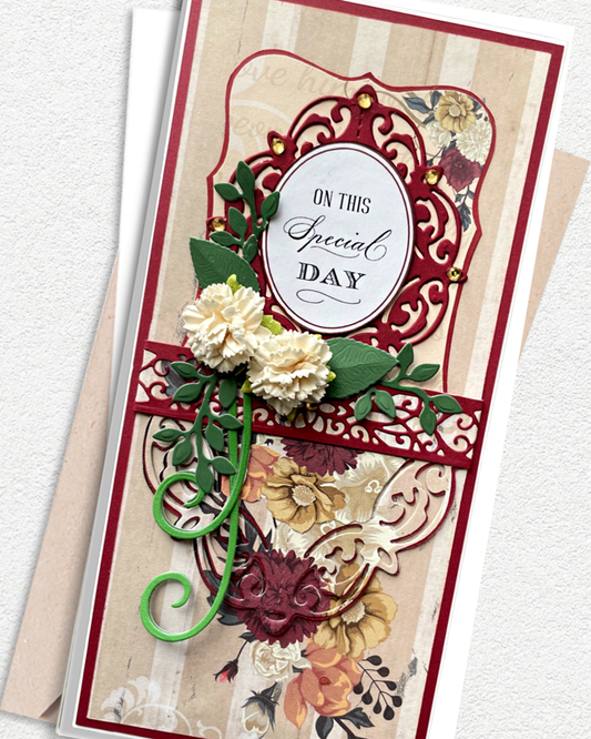 Decorative card with floral design and 'On This Special Day' text on a white background
