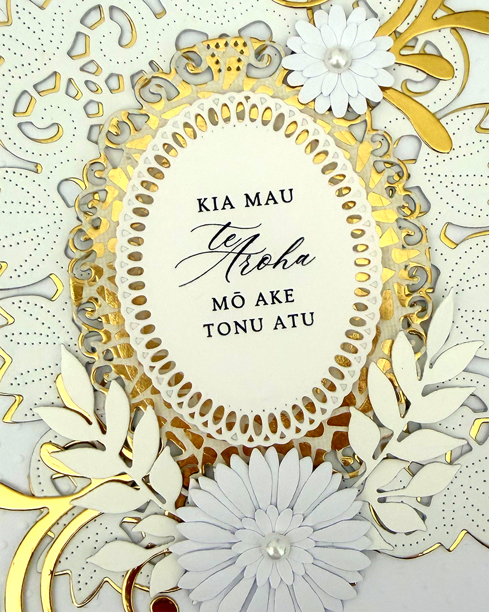 Luxury Handmade Māori Wedding Card | May your Love Last Forever
