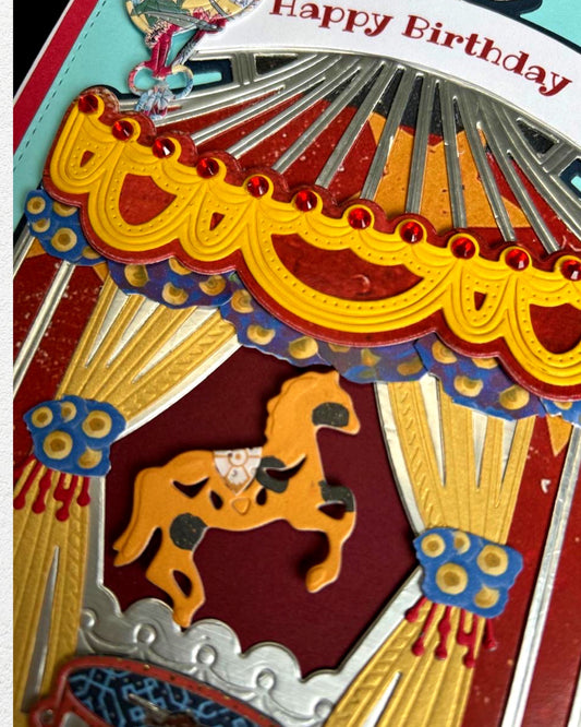 Handmade Birthday Card NZ | Colorful Carousel