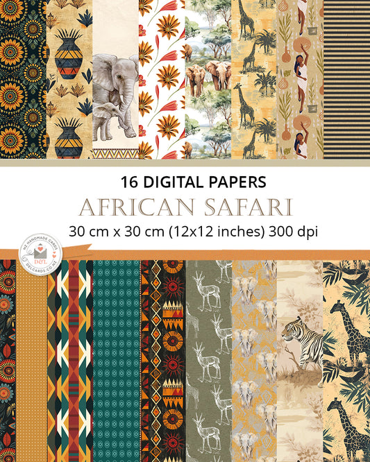 16 Digital Papers - African Safari