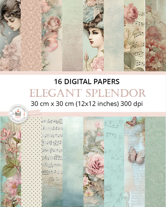 16 Digital Papers - Elegant Splendor