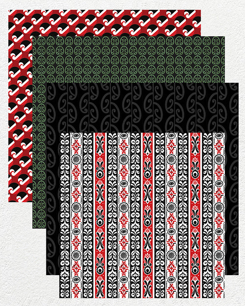 16 Digital Papers - Māori Patterns Inamata