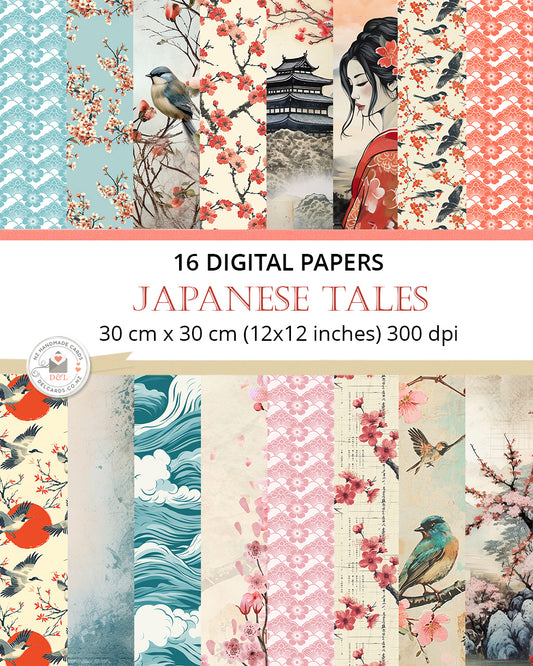 16 Digital Papers - Japanese Tales